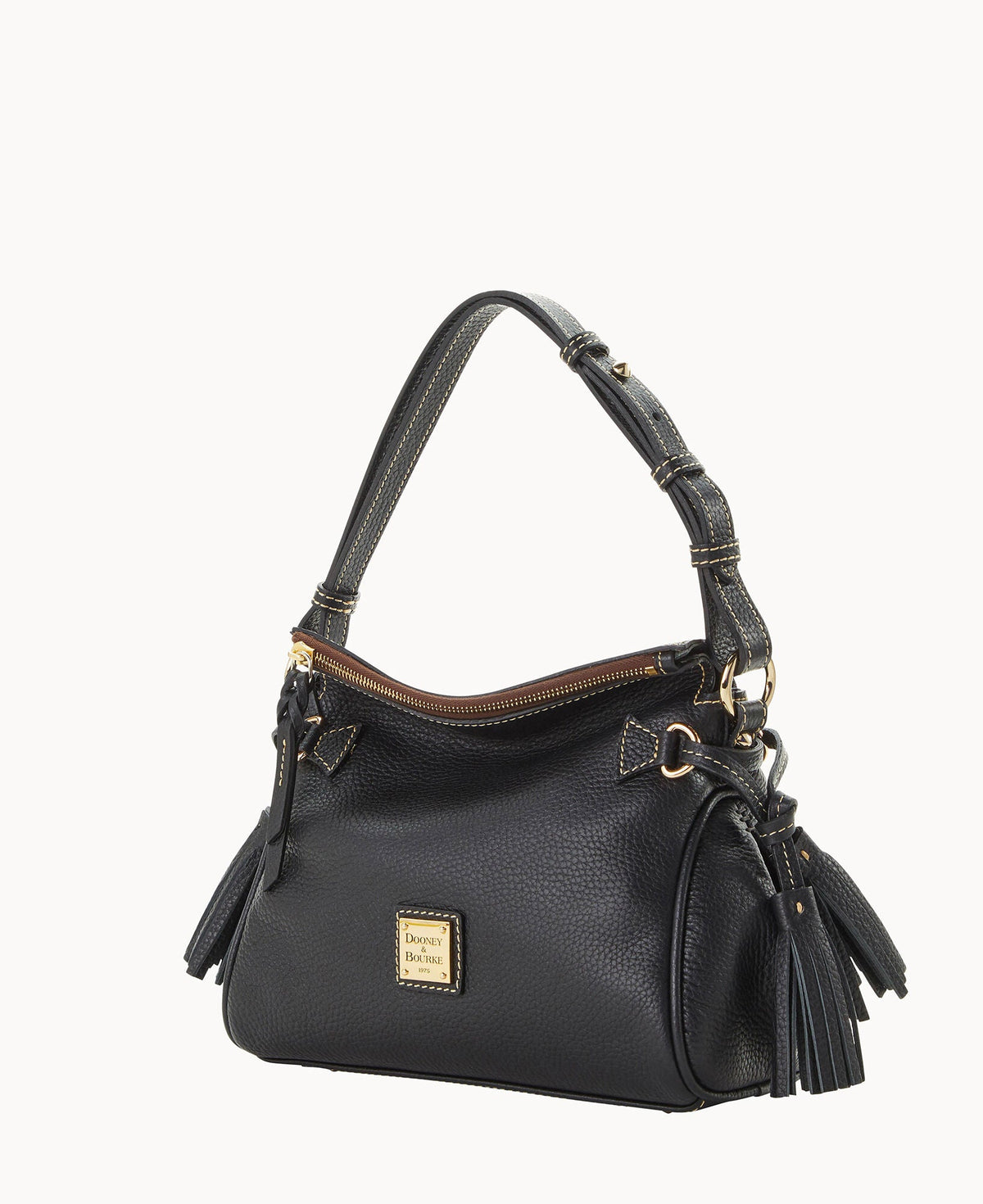 Pebble Grain Tassel Shoulder Bag
