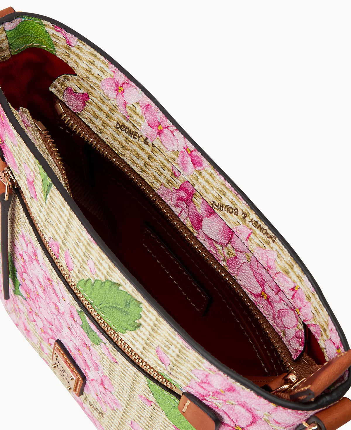 Hydrangea Basketweave Small Zip Crossbody
