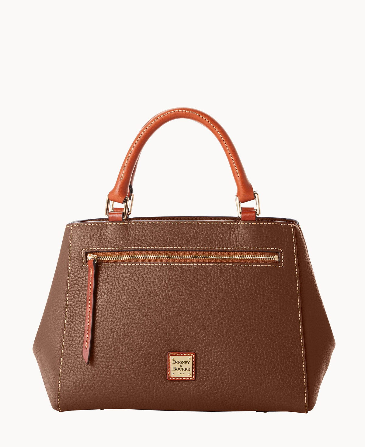 Pebble Grain Small Zip Satchel