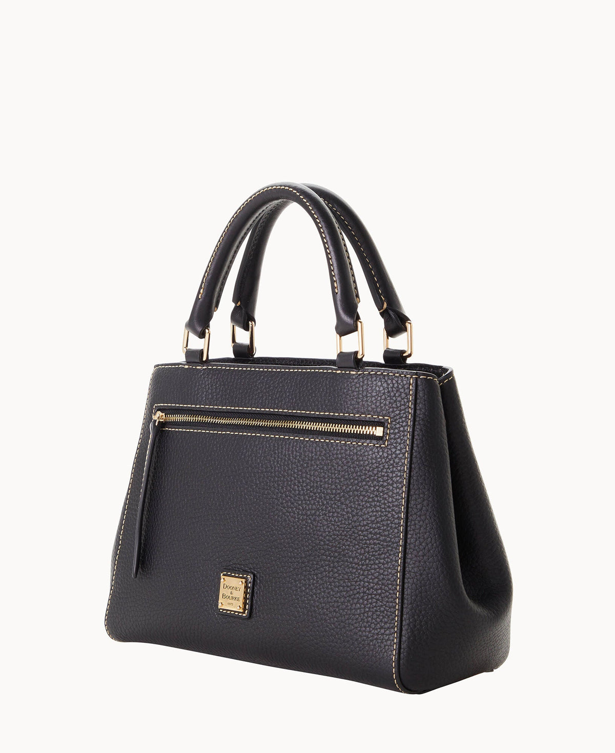 Pebble Grain Small Zip Satchel