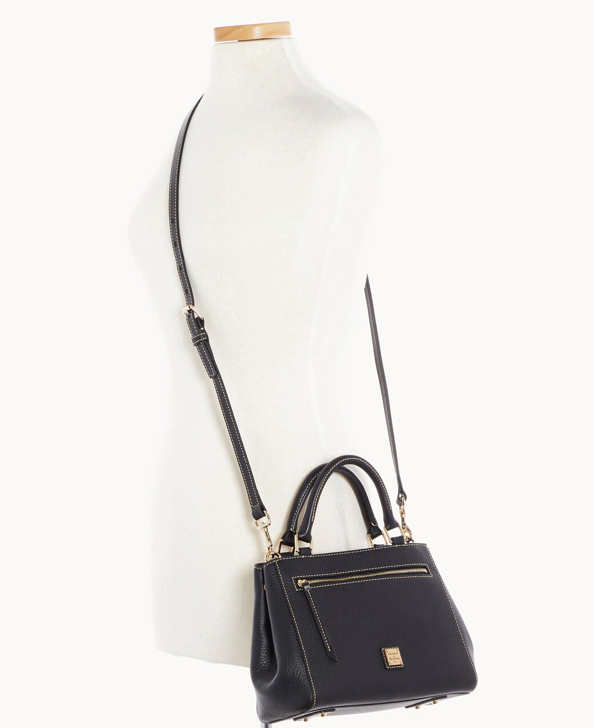Pebble Grain Small Zip Satchel