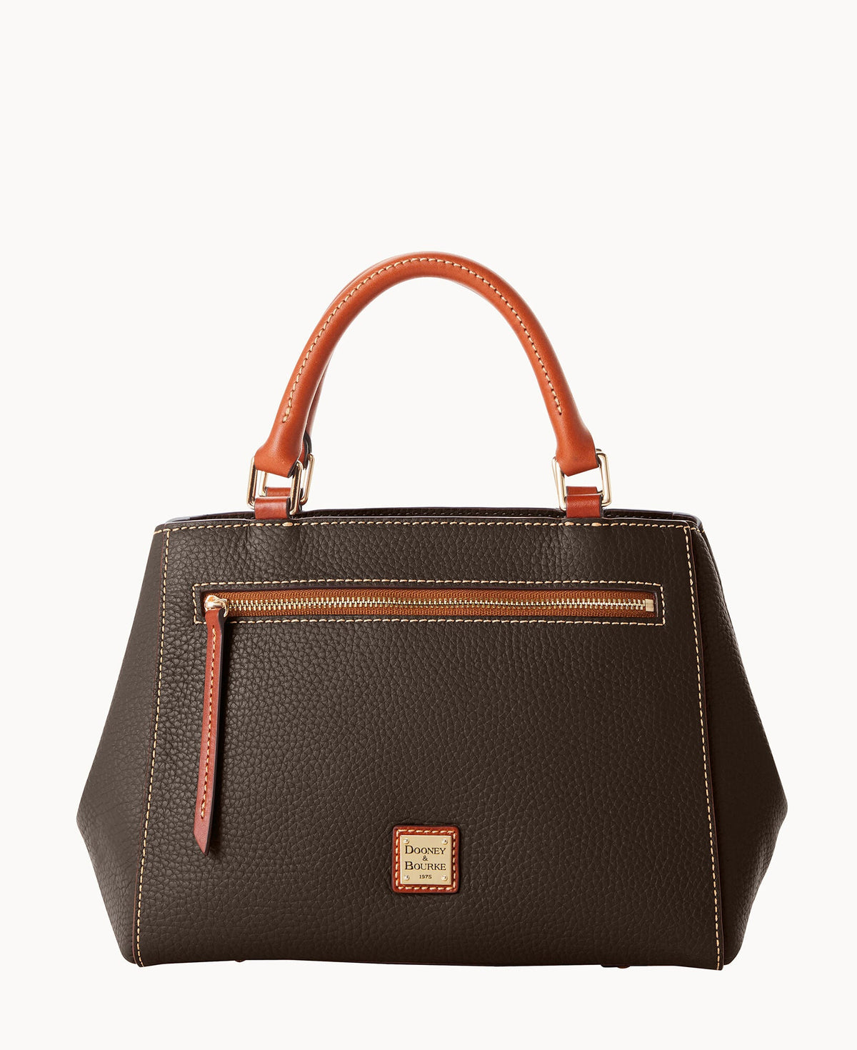 Pebble Grain Small Zip Satchel