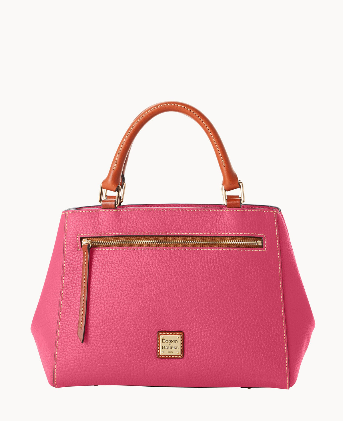 Pebble Grain Small Zip Satchel