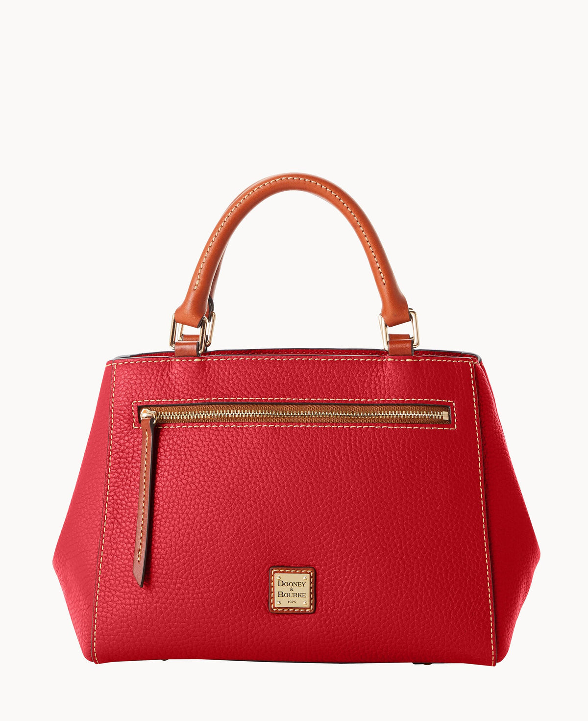 Pebble Grain Small Zip Satchel