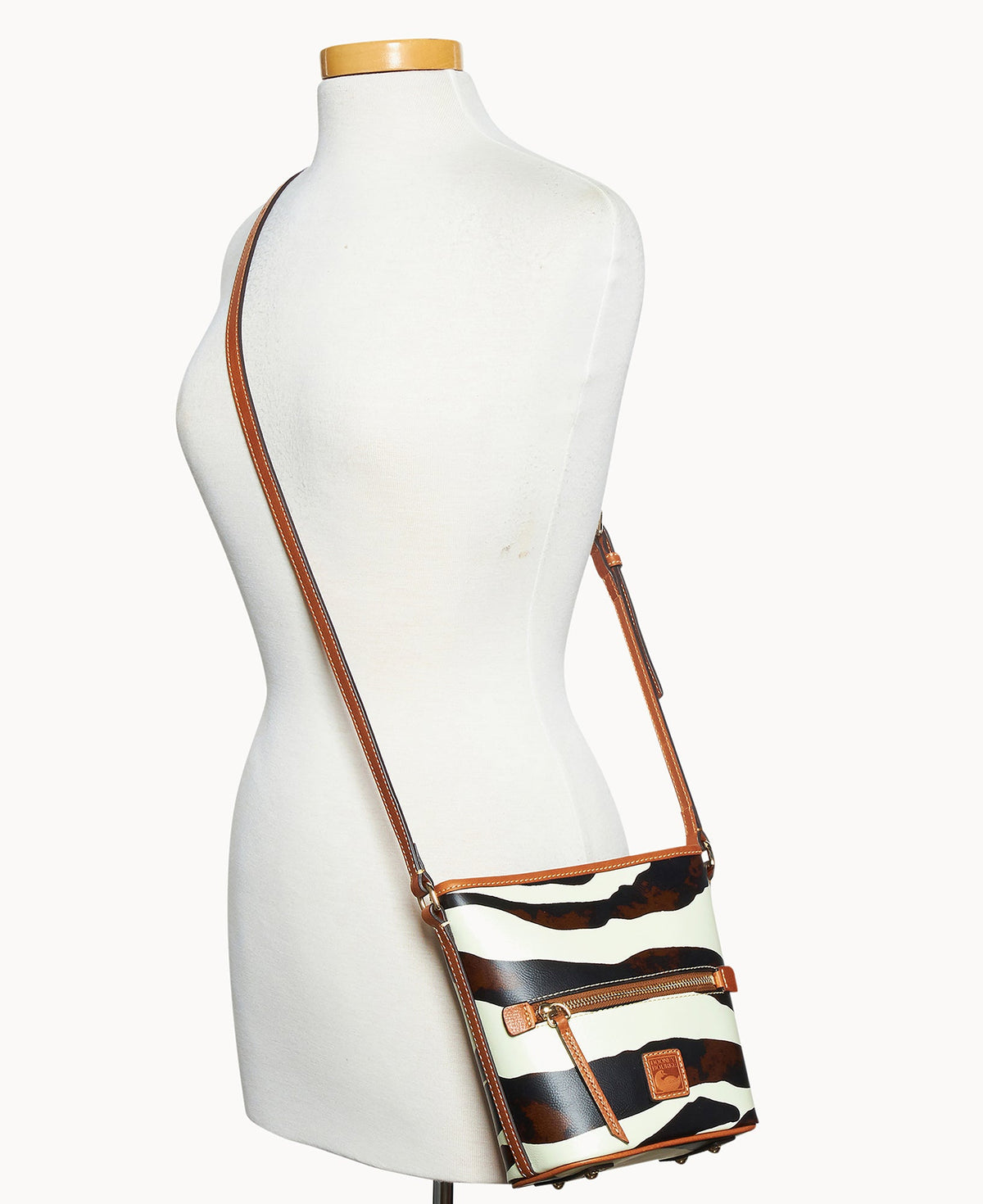 Zebra Leather Small Zip Sac