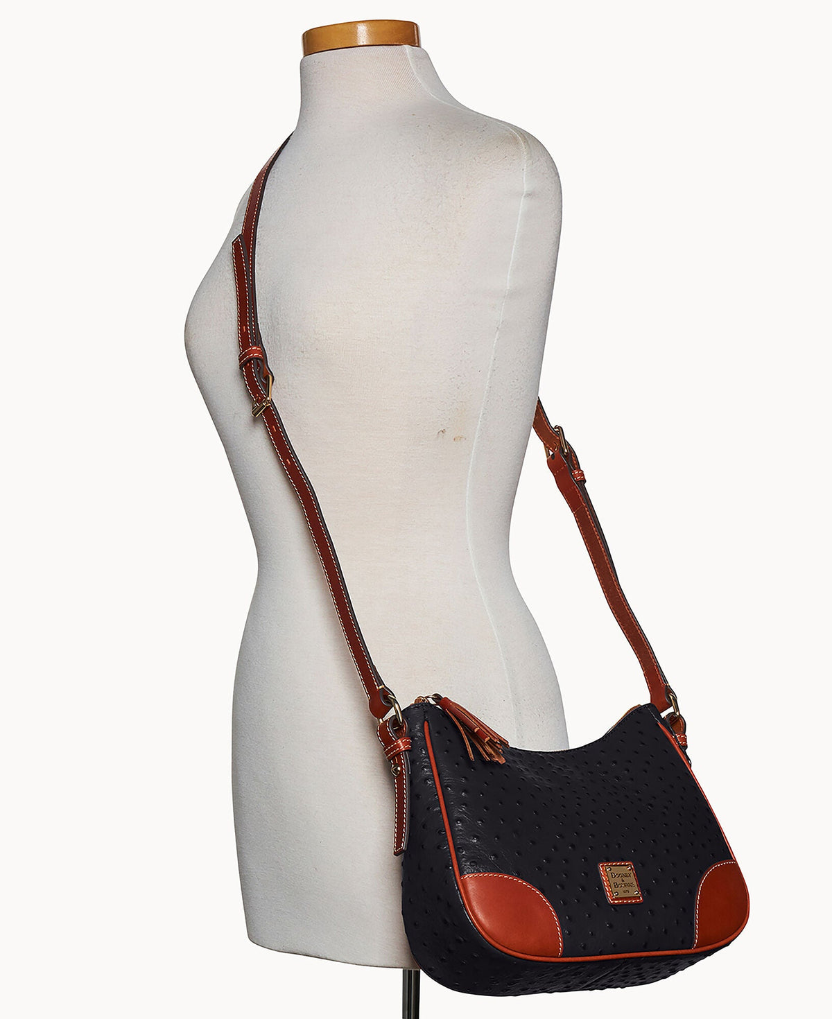 Ostrich Crossbody Hobo