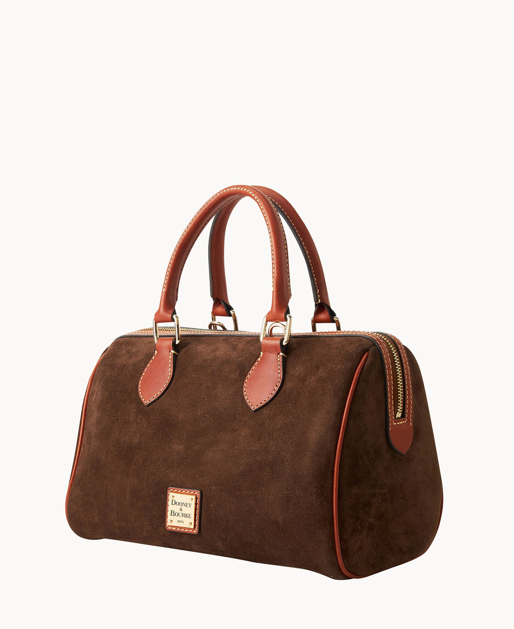 Suede Barrel Satchel
