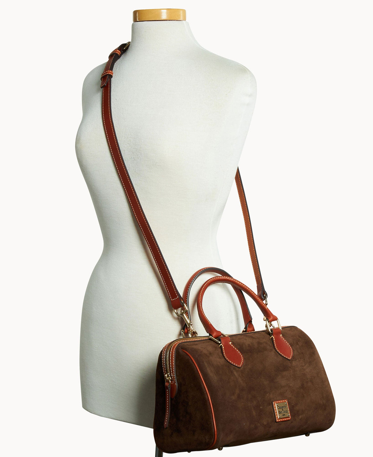 Suede Barrel Satchel