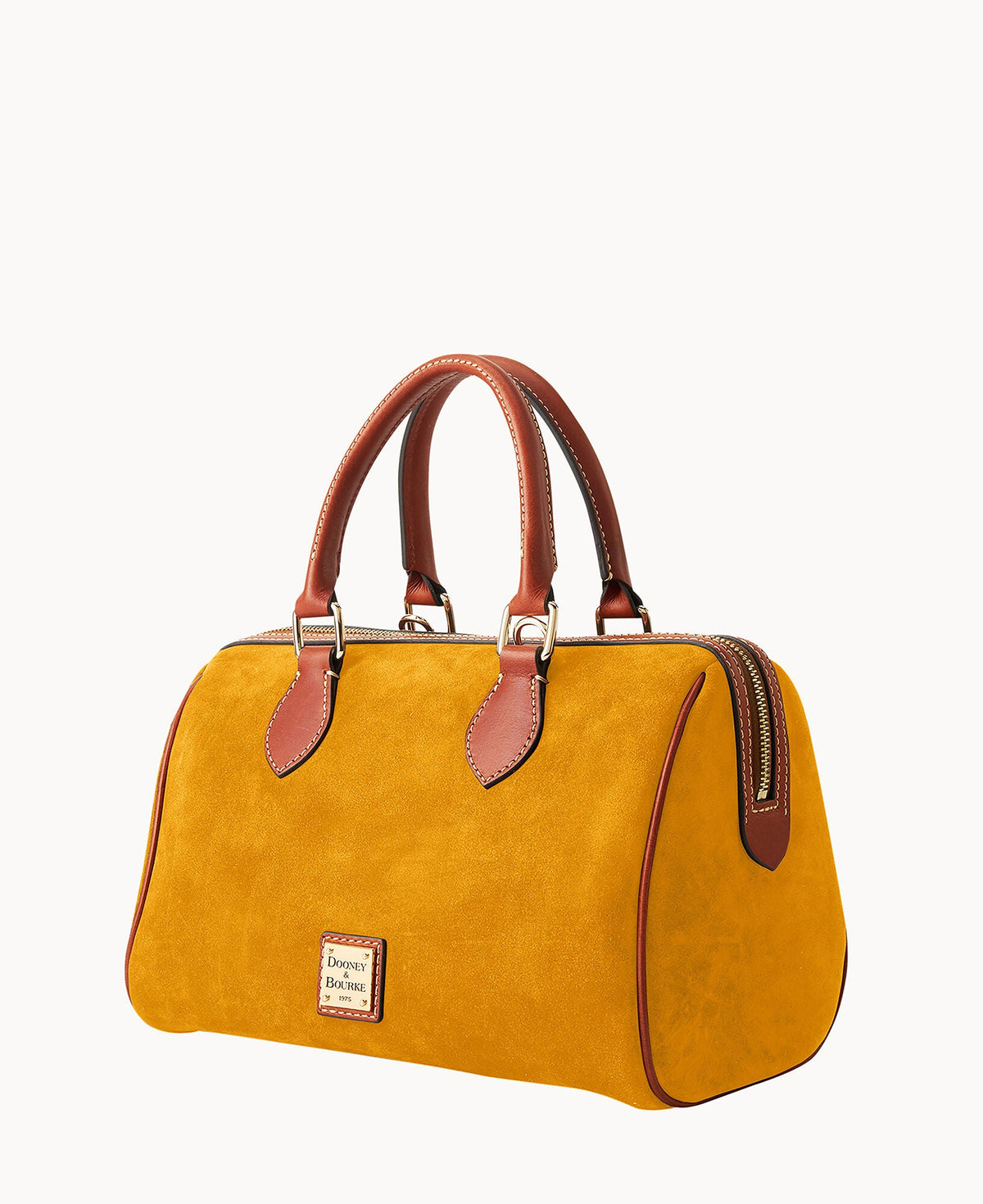 Suede Barrel Satchel