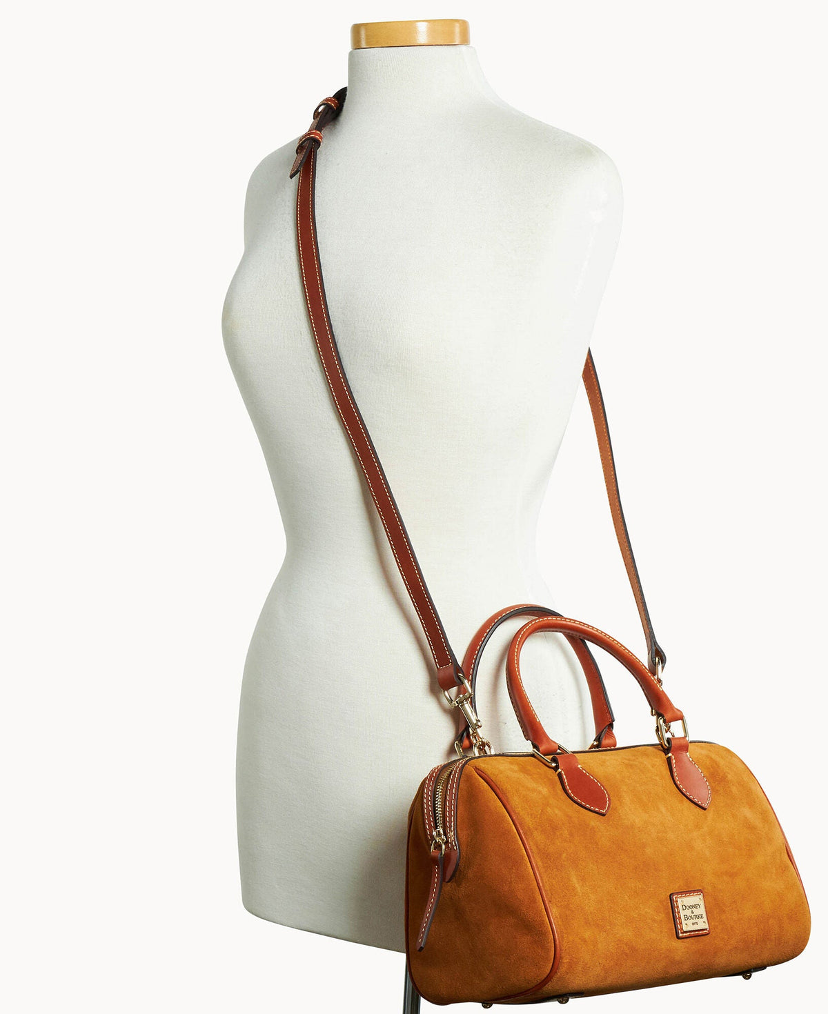 Suede Barrel Satchel