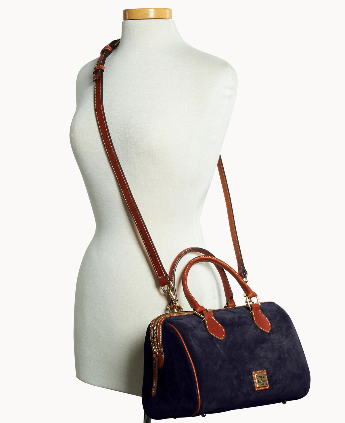 Suede Barrel Satchel