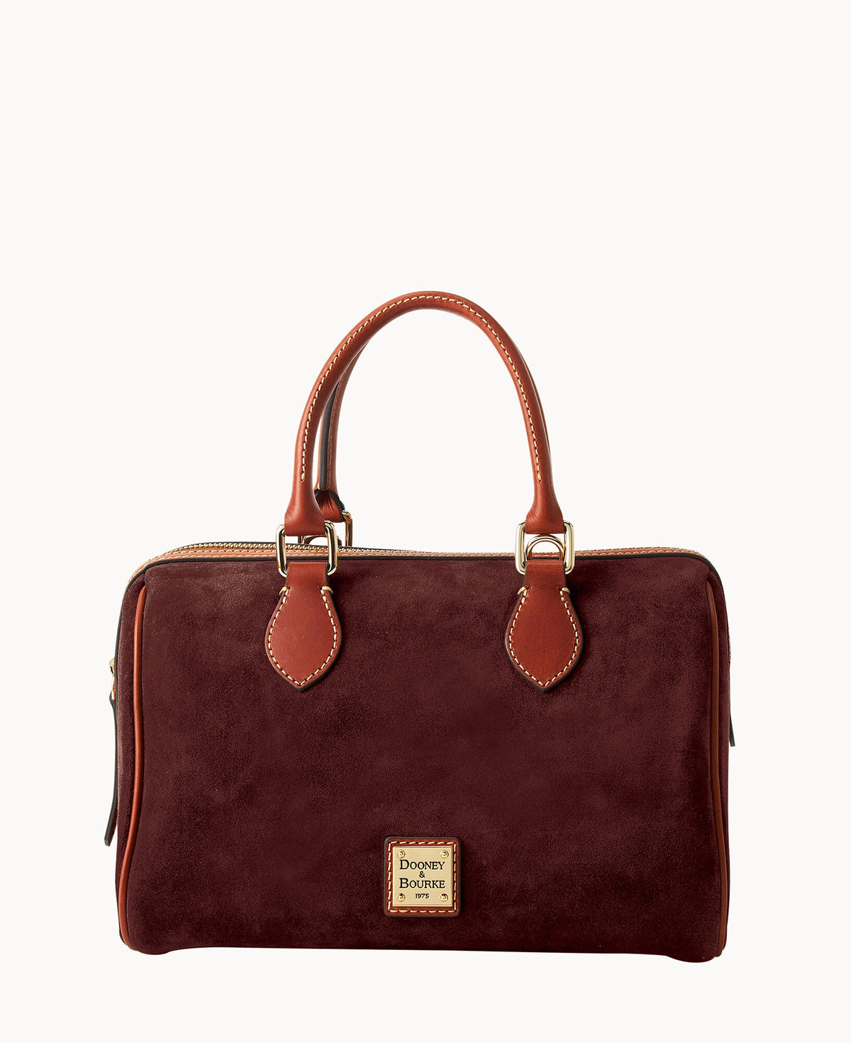 Suede Barrel Satchel