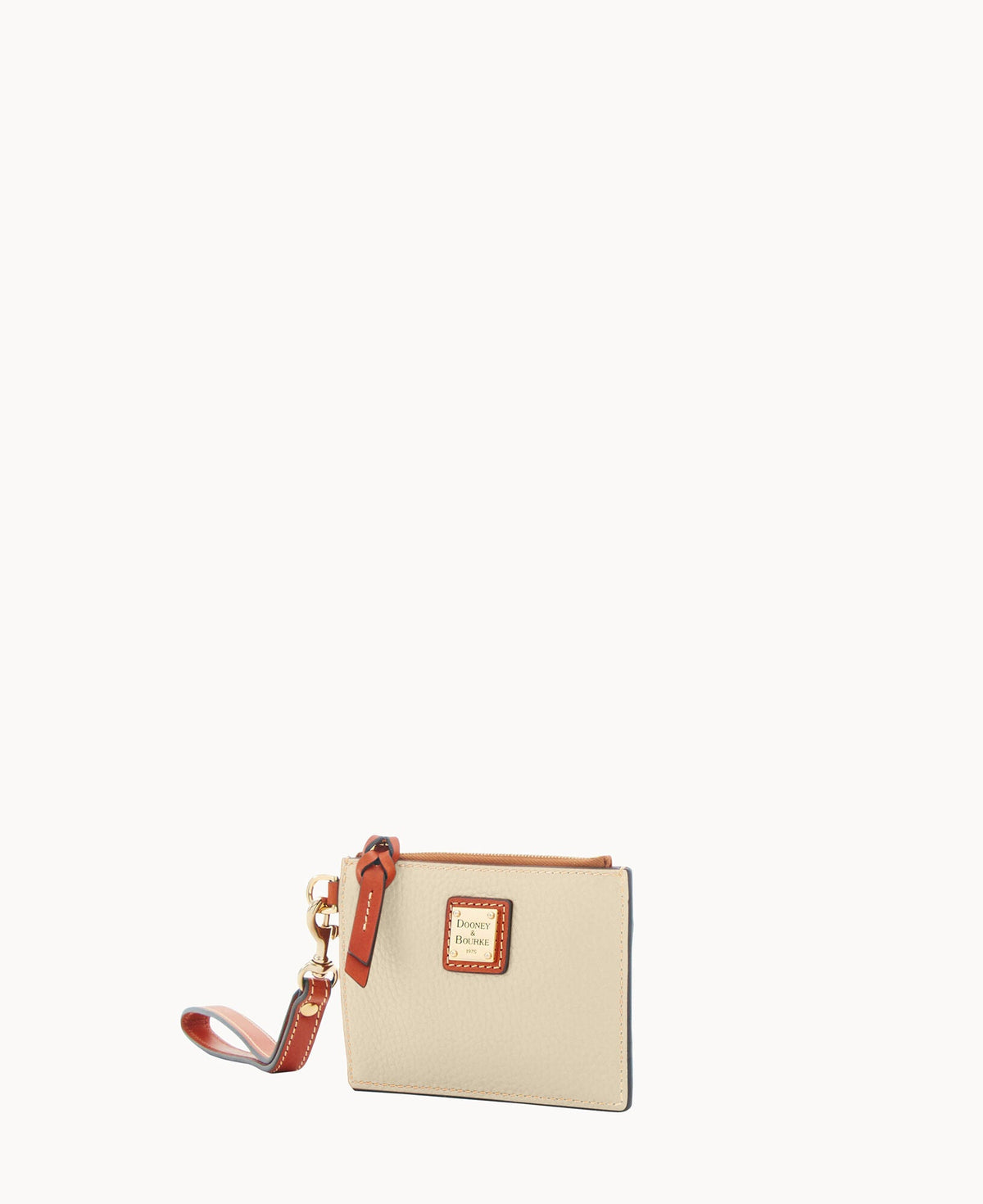 Pebble Grain Zip Top Card Case Wristlet