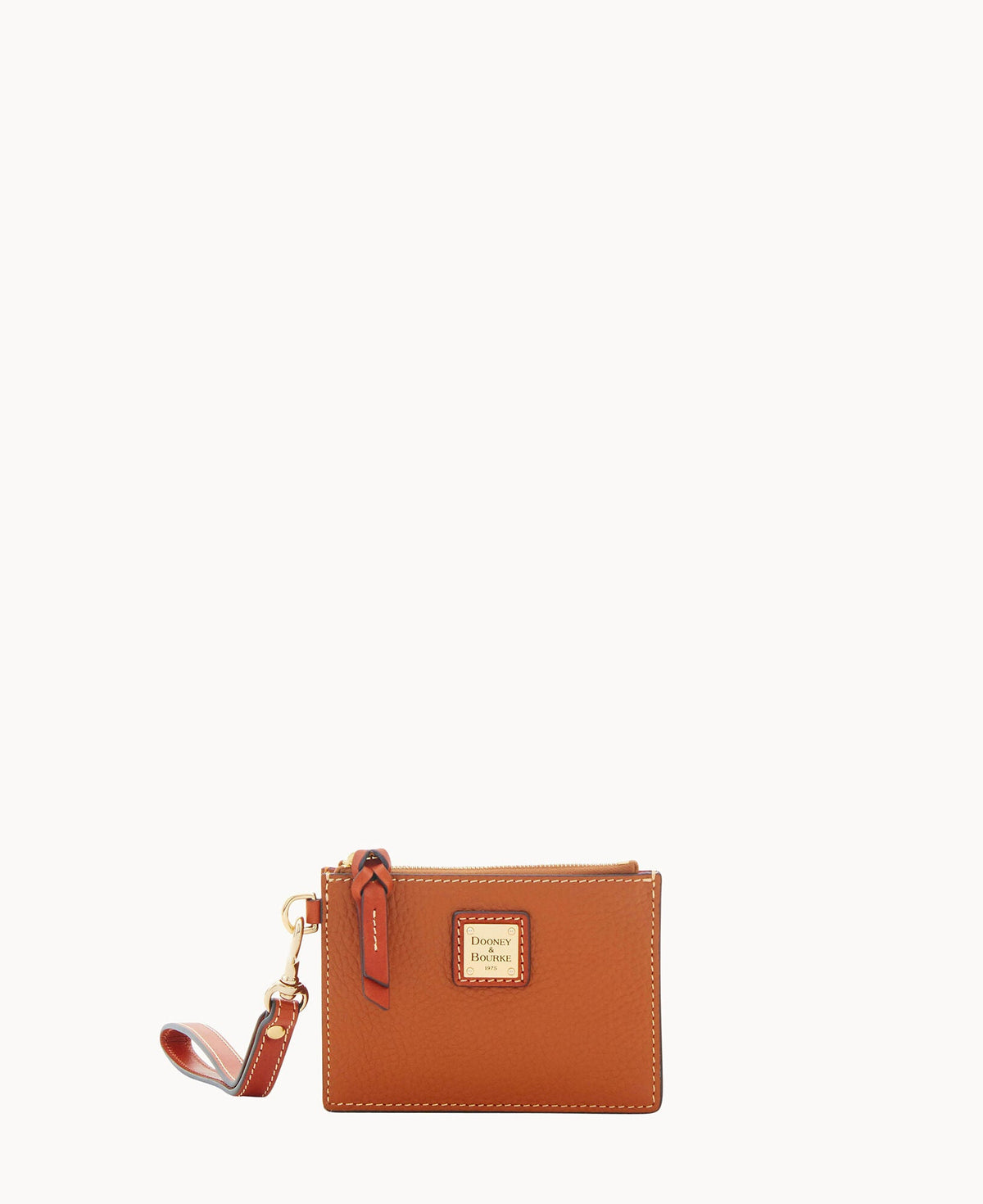 Pebble Grain Zip Top Card Case Wristlet