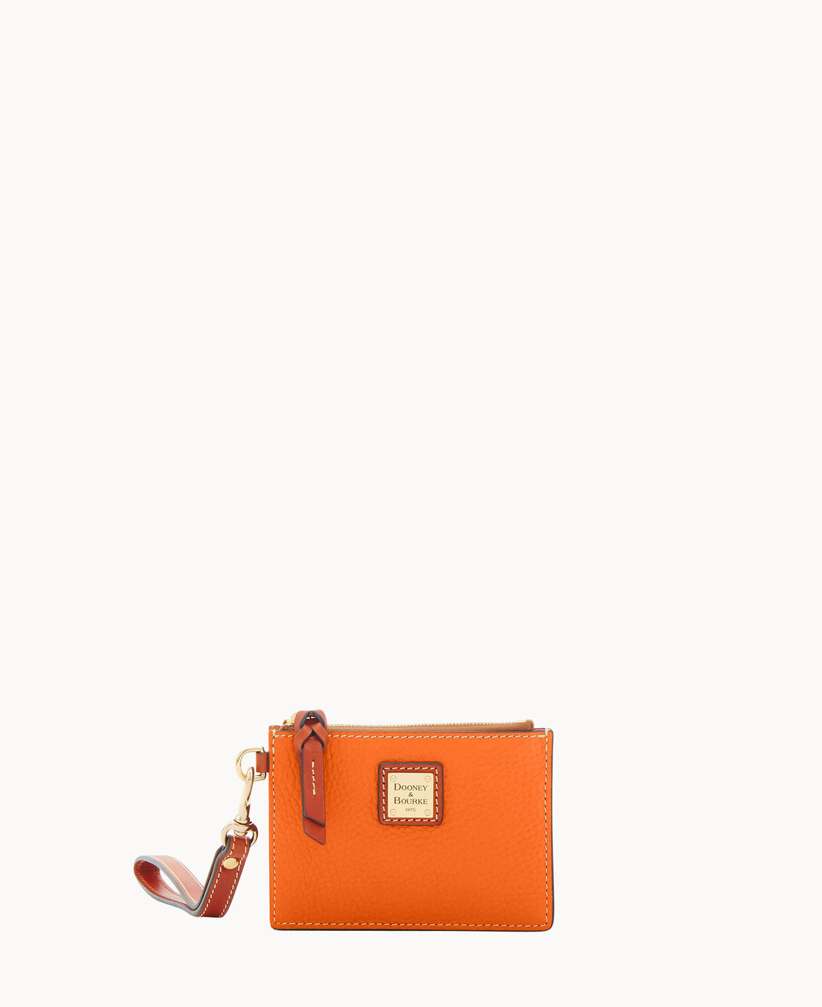Pebble Grain Zip Top Card Case Wristlet