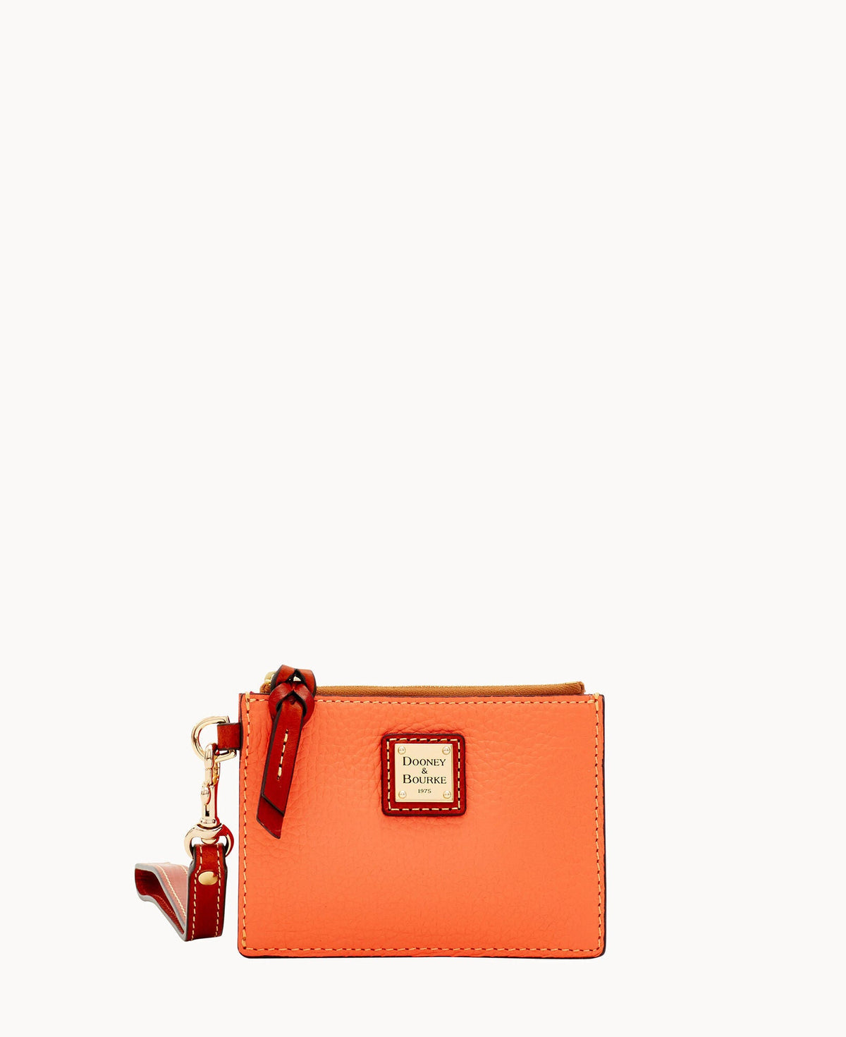 Pebble Grain Zip Top Card Case Wristlet