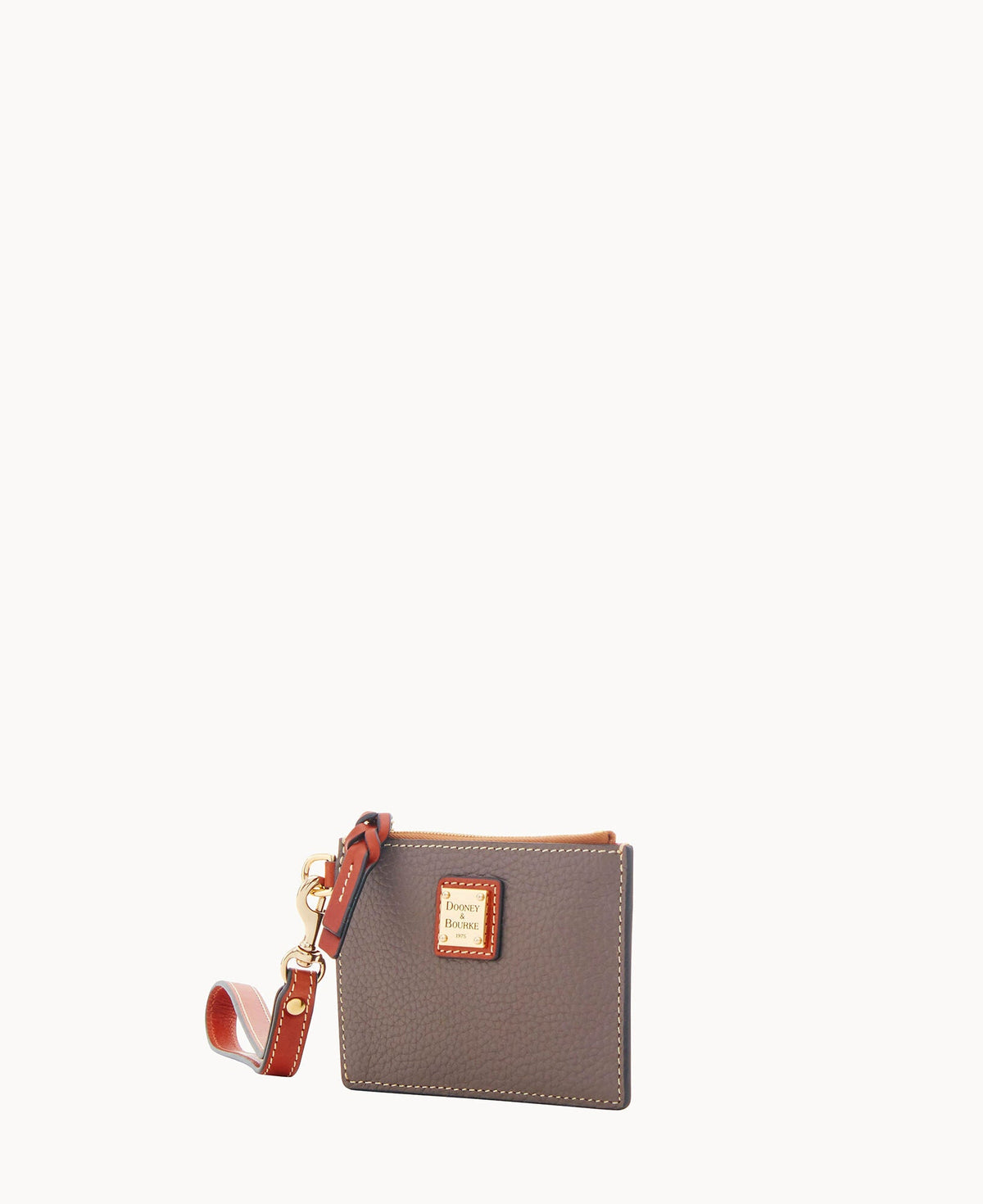 Pebble Grain Zip Top Card Case Wristlet