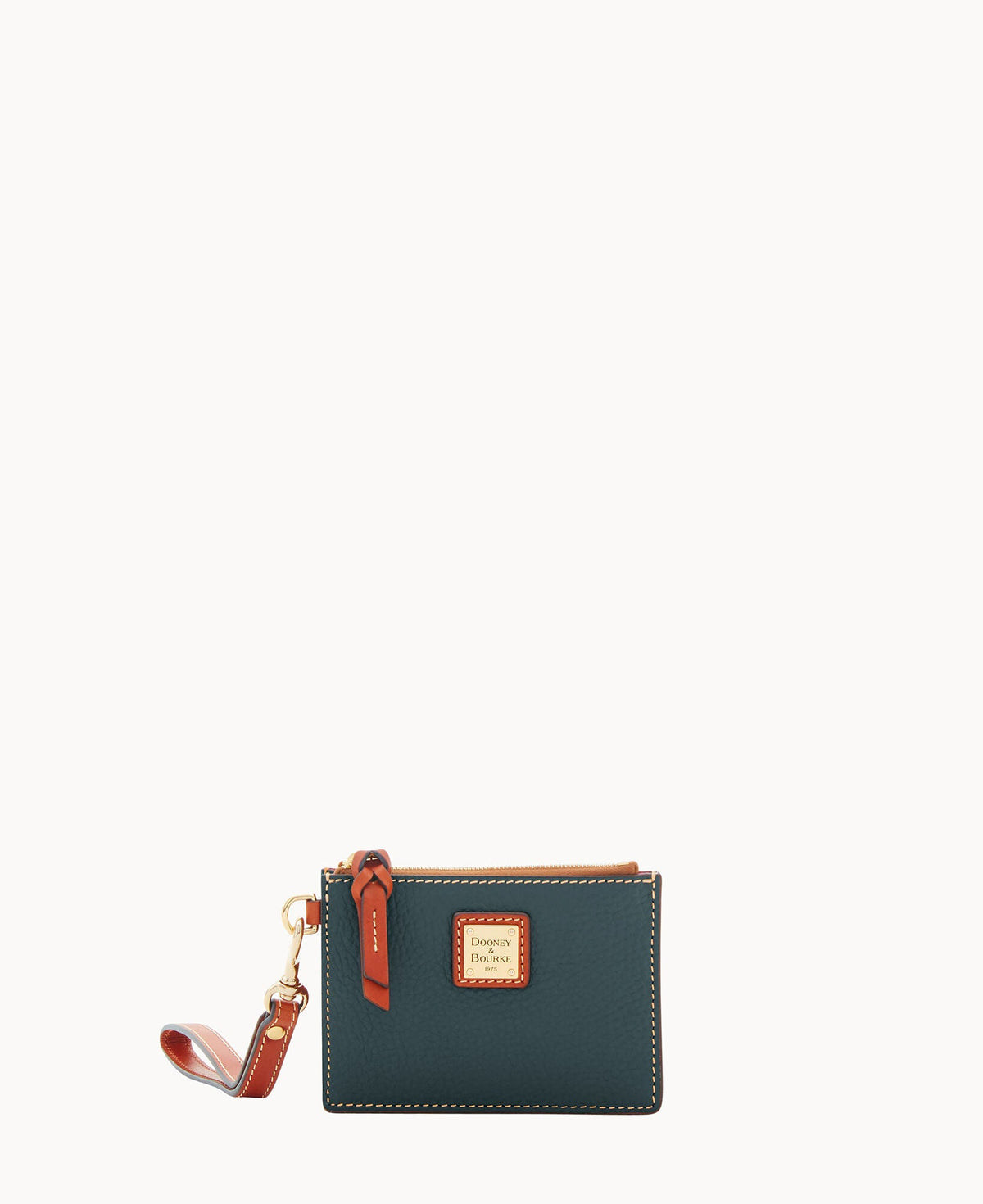 Pebble Grain Zip Top Card Case Wristlet
