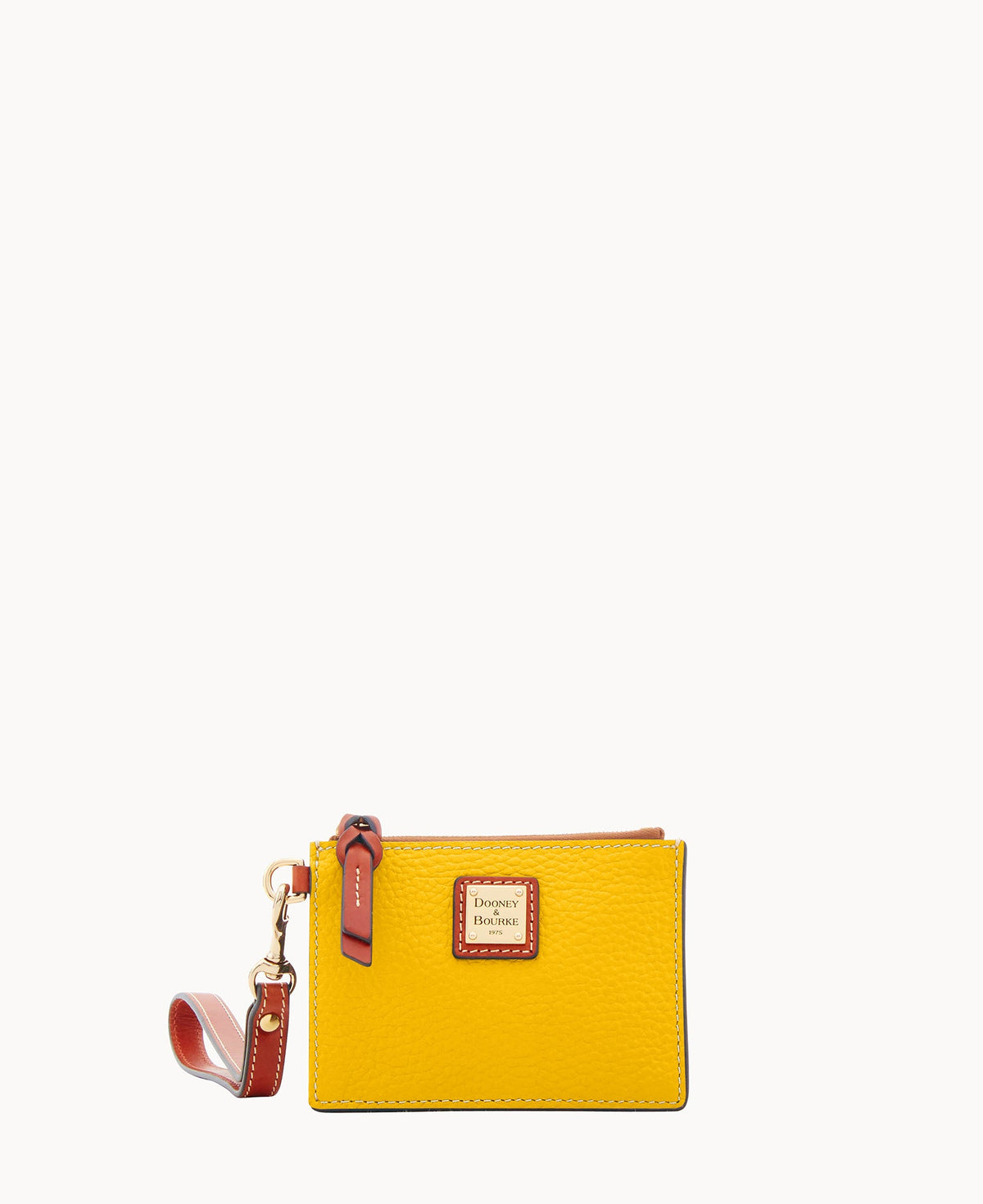Pebble Grain Zip Top Card Case Wristlet