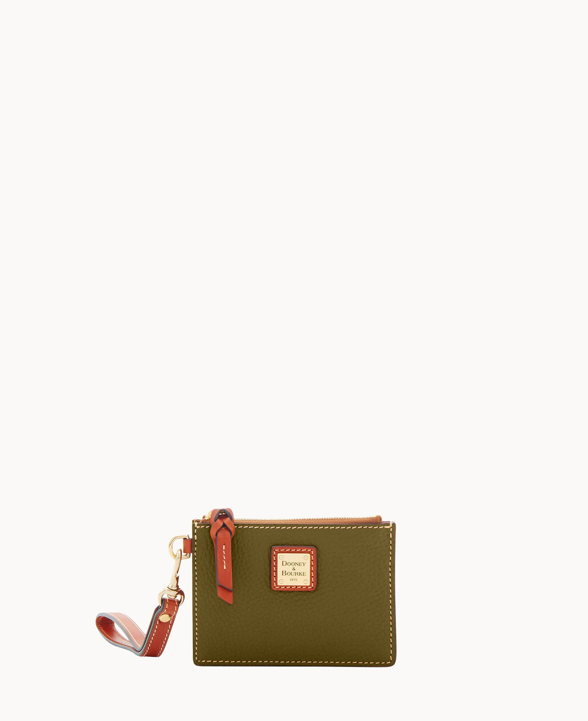 Pebble Grain Zip Top Card Case Wristlet
