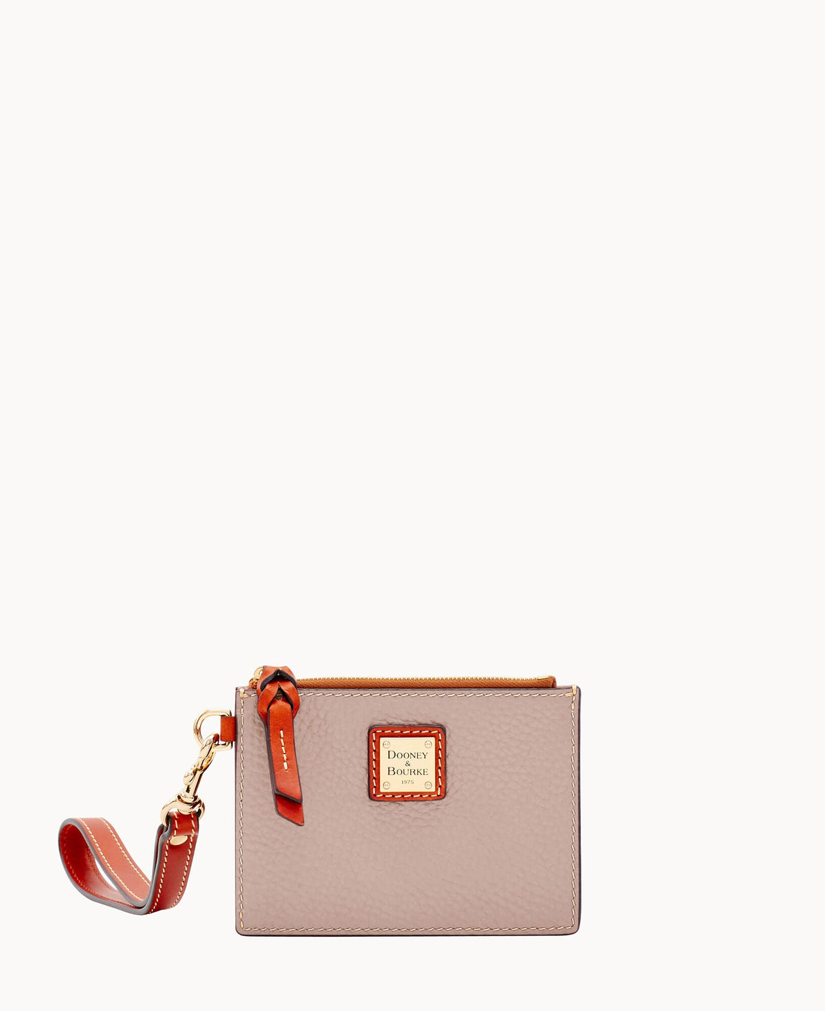 Pebble Grain Zip Top Card Case Wristlet