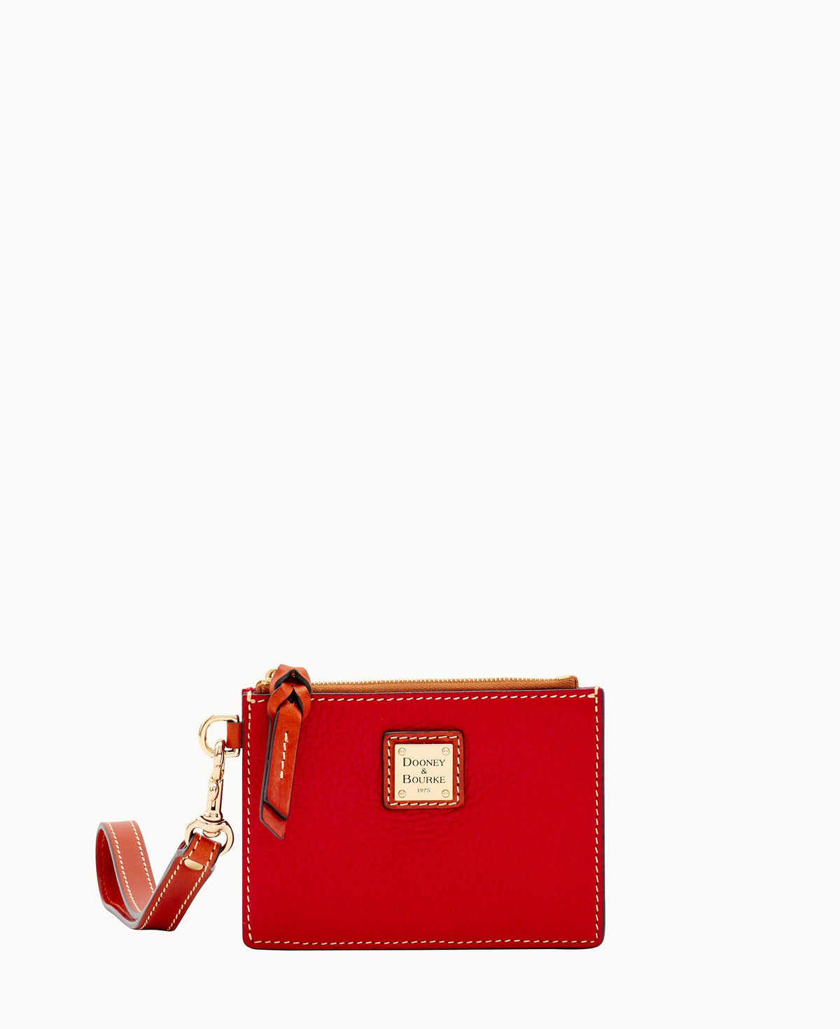 Pebble Grain Zip Top Card Case Wristlet