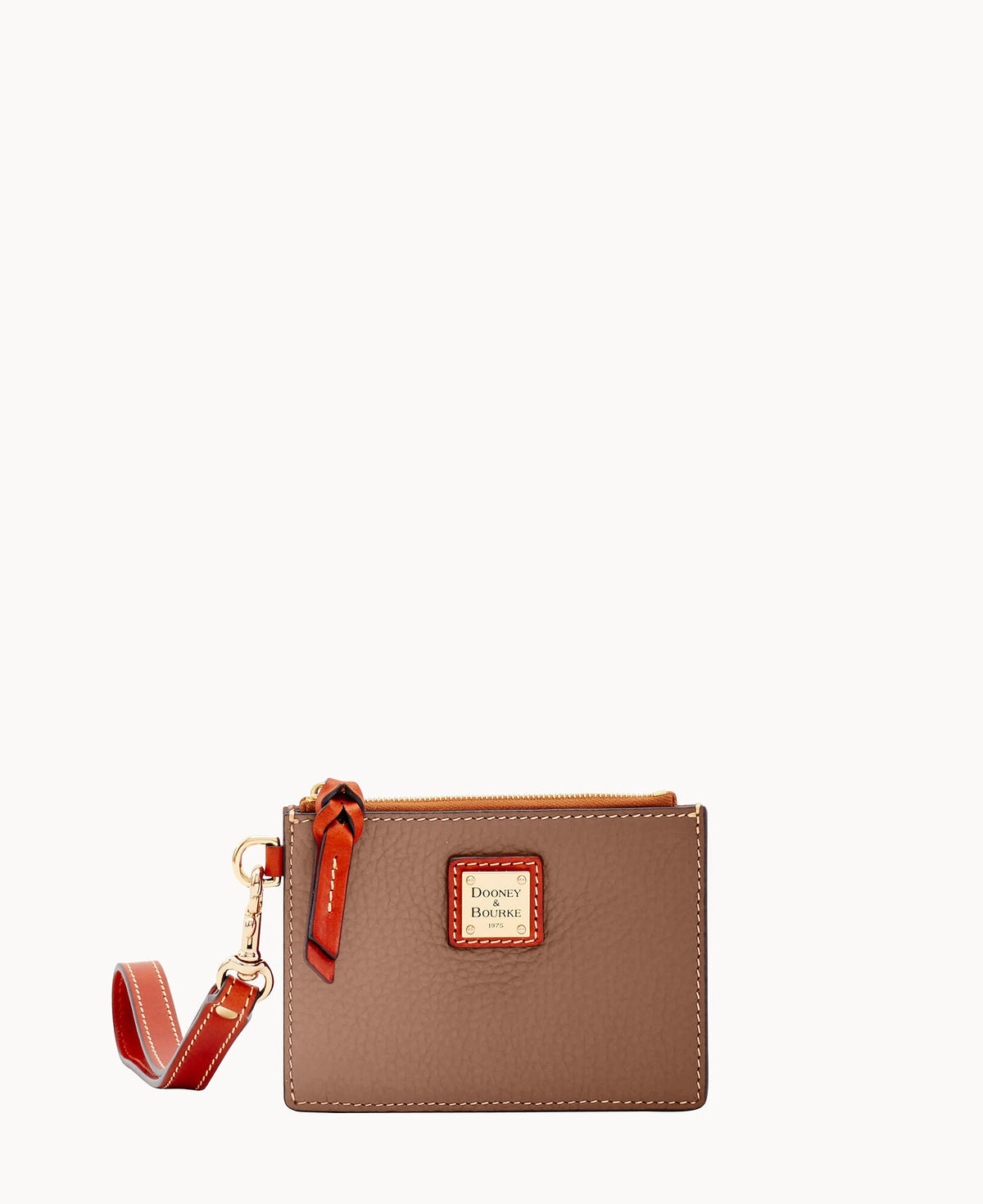 Pebble Grain Zip Top Card Case Wristlet