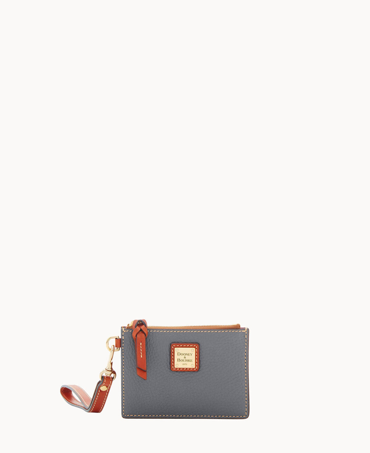 Pebble Grain Zip Top Card Case Wristlet