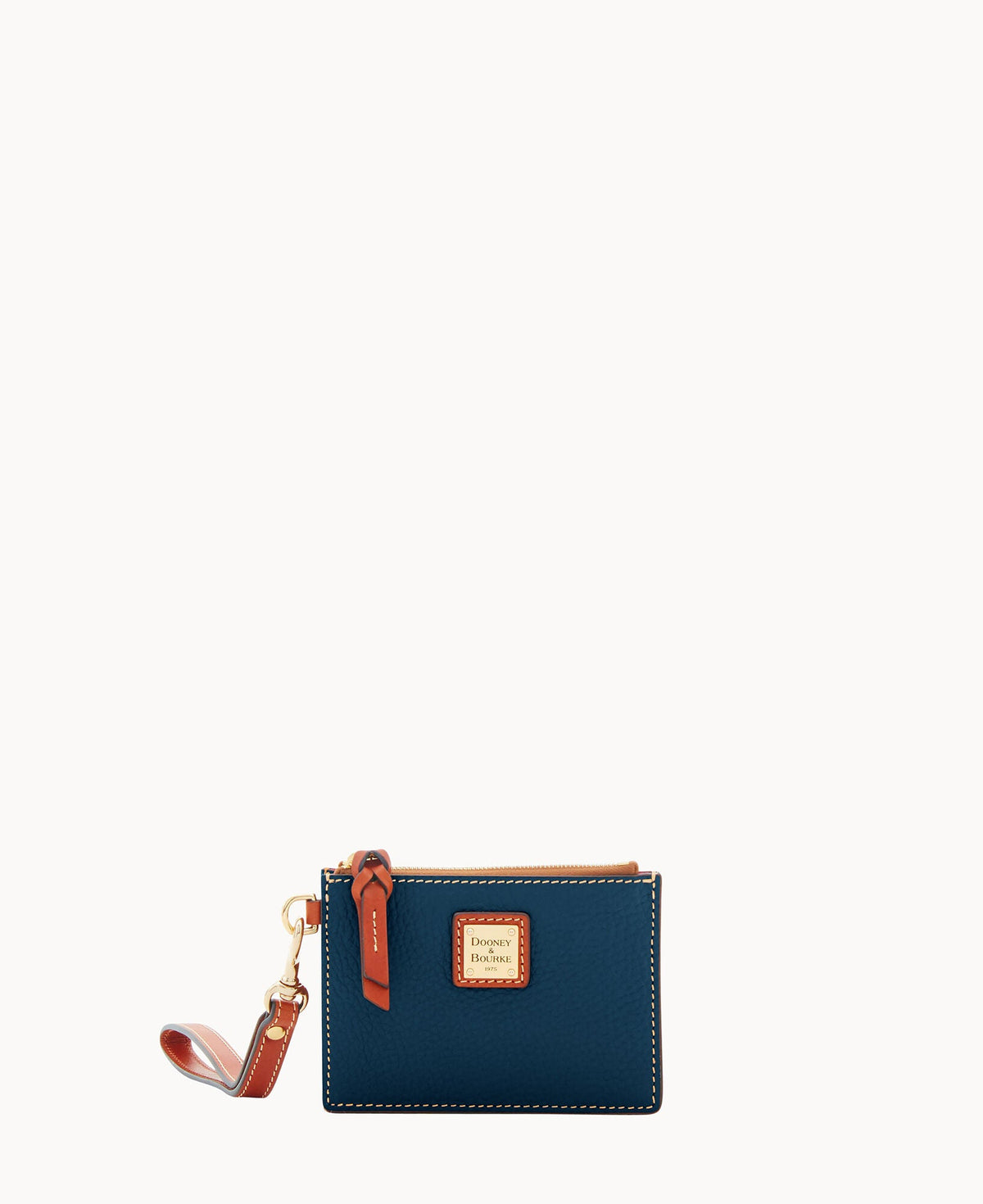 Pebble Grain Zip Top Card Case Wristlet