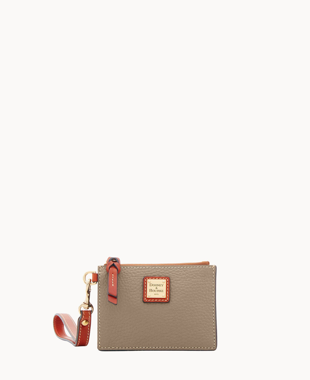 Pebble Grain Zip Top Card Case Wristlet