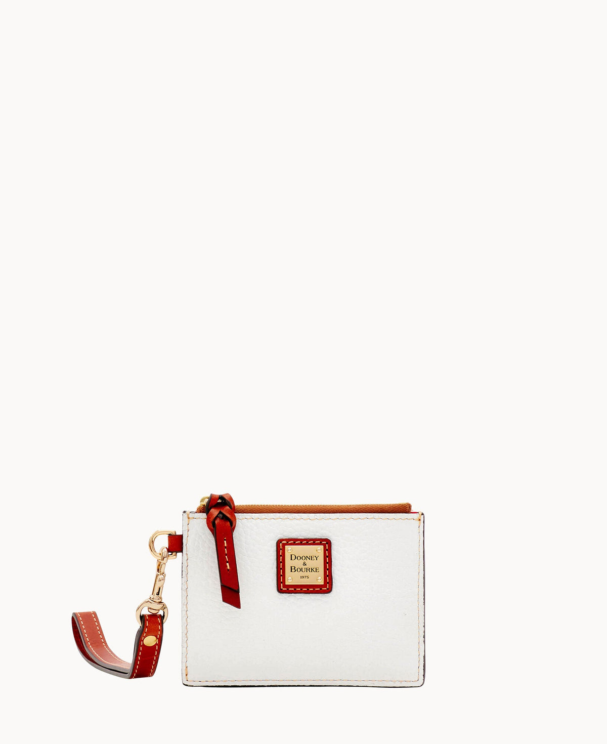 Pebble Grain Zip Top Card Case Wristlet