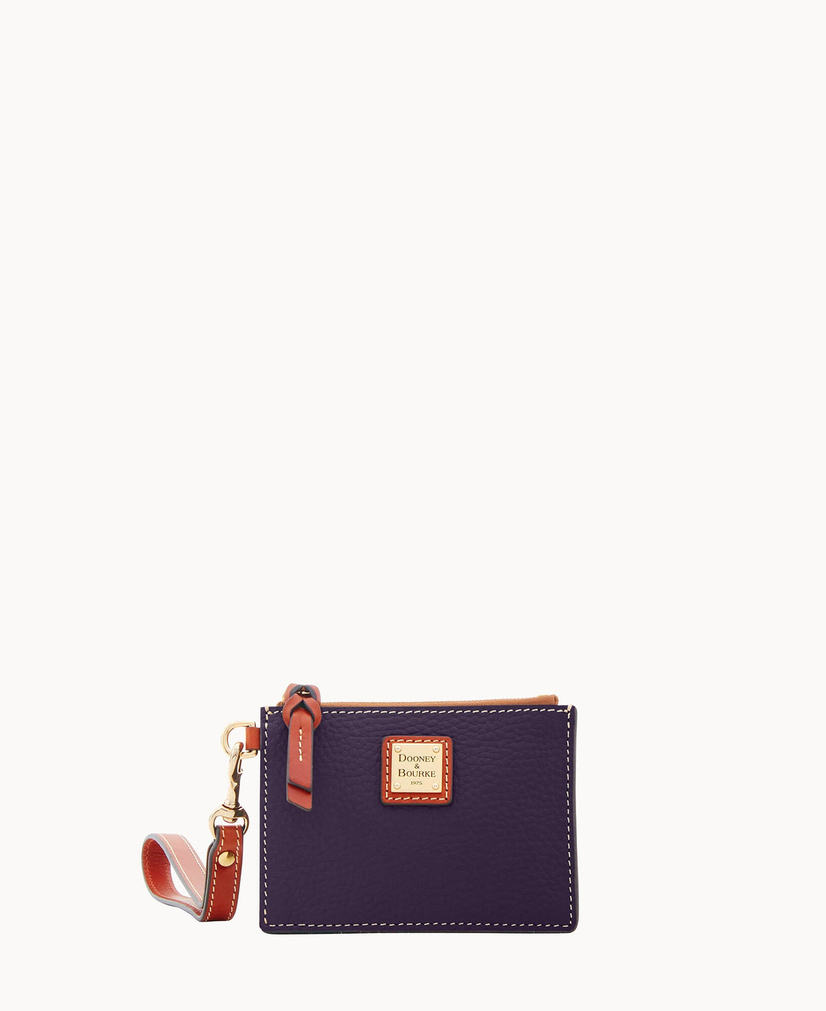 Pebble Grain Zip Top Card Case Wristlet