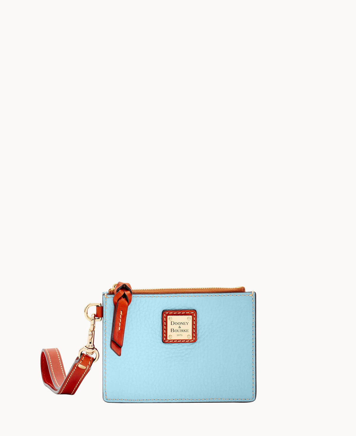 Pebble Grain Zip Top Card Case Wristlet