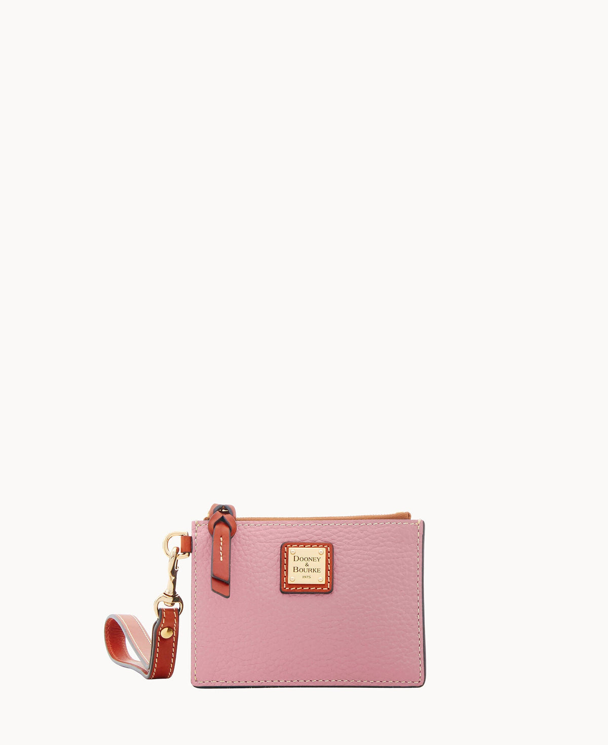 Pebble Grain Zip Top Card Case Wristlet