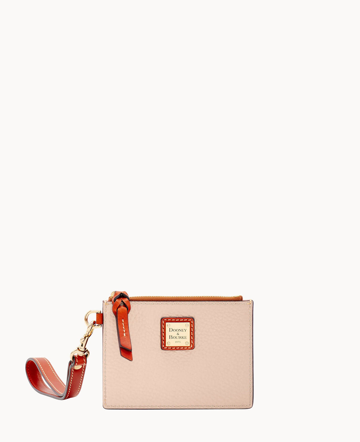 Pebble Grain Zip Top Card Case Wristlet