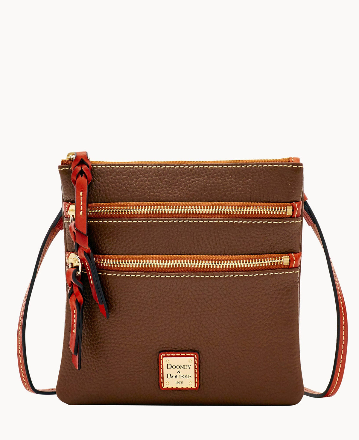 Pebble Grain North South Triple Zip