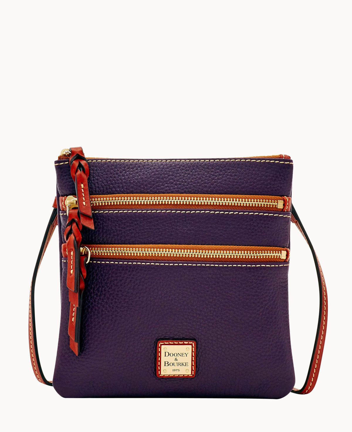 Pebble Grain North South Triple Zip