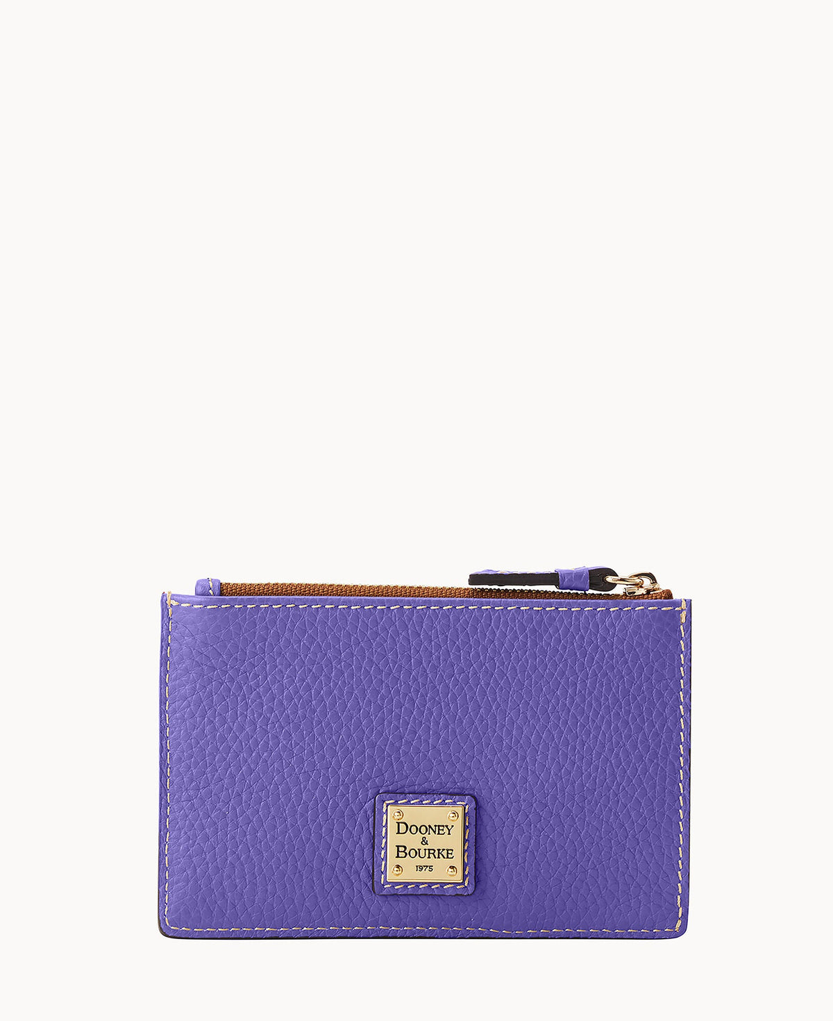 Pebble Grain Zip Credit Card Case
