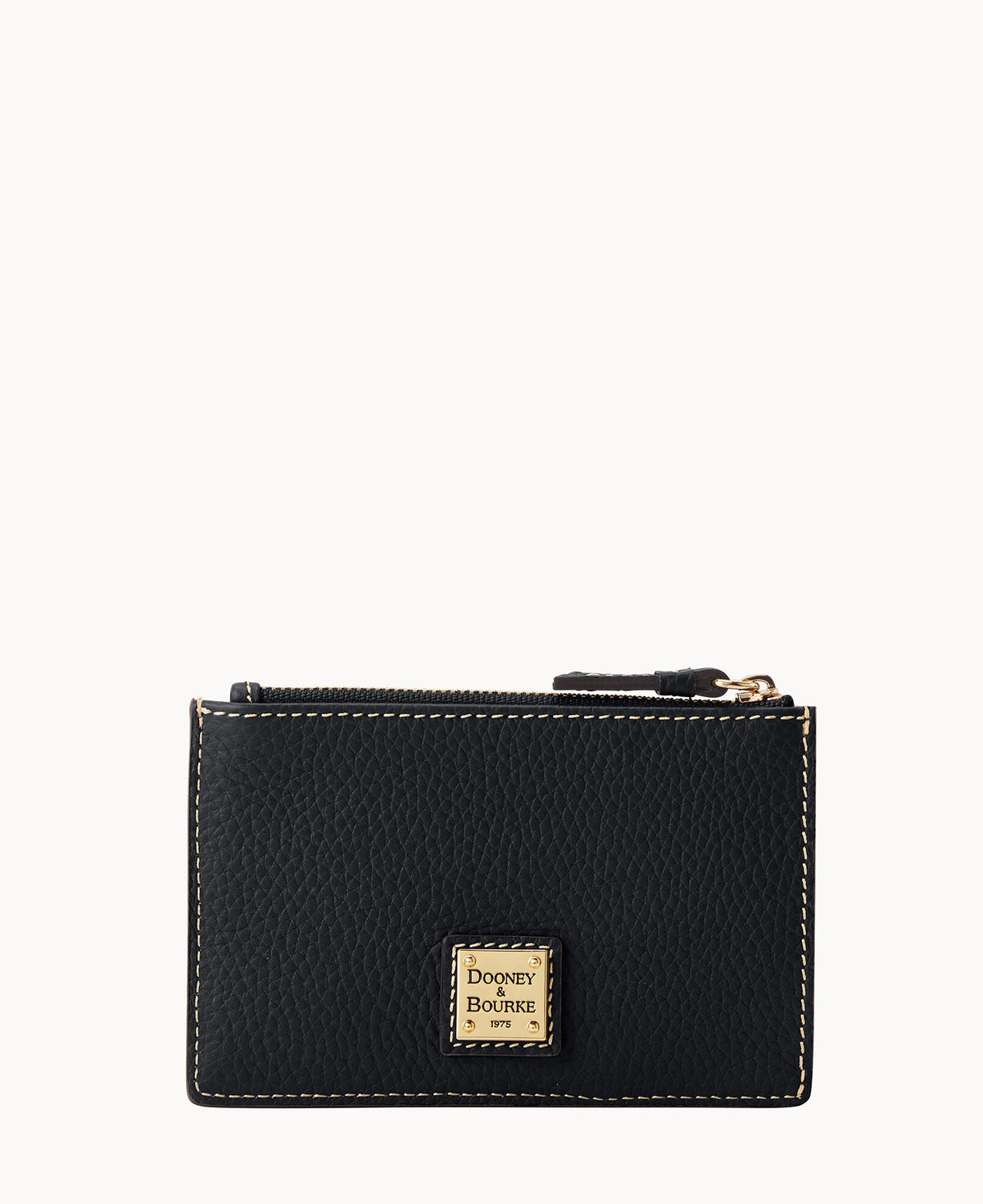 Pebble Grain Zip Credit Card Case