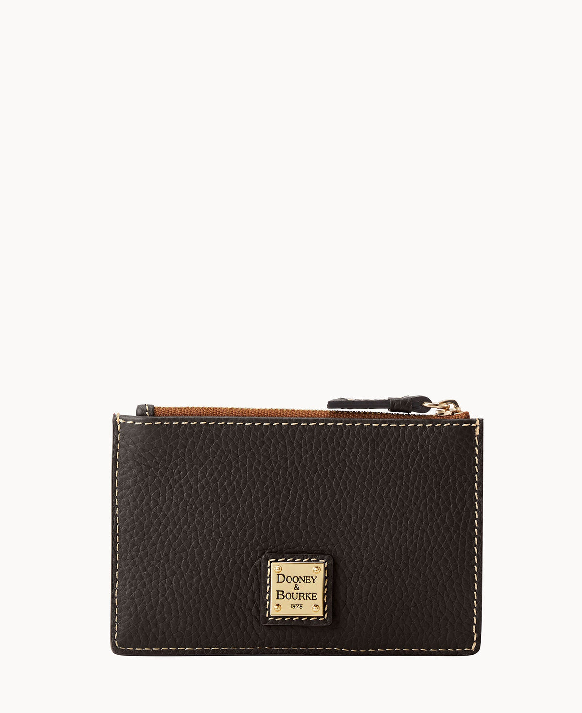 Pebble Grain Zip Credit Card Case