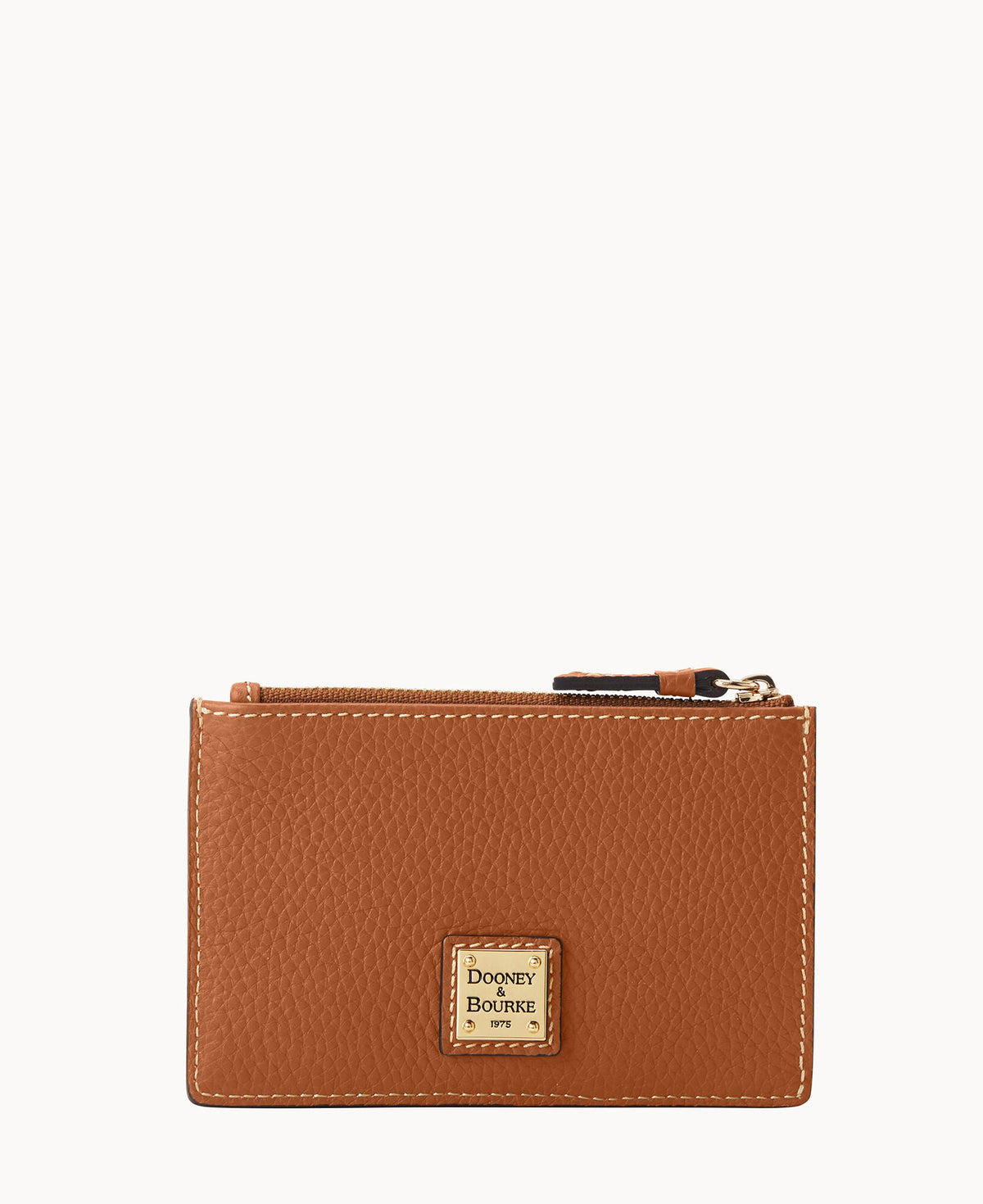 Pebble Grain Zip Credit Card Case