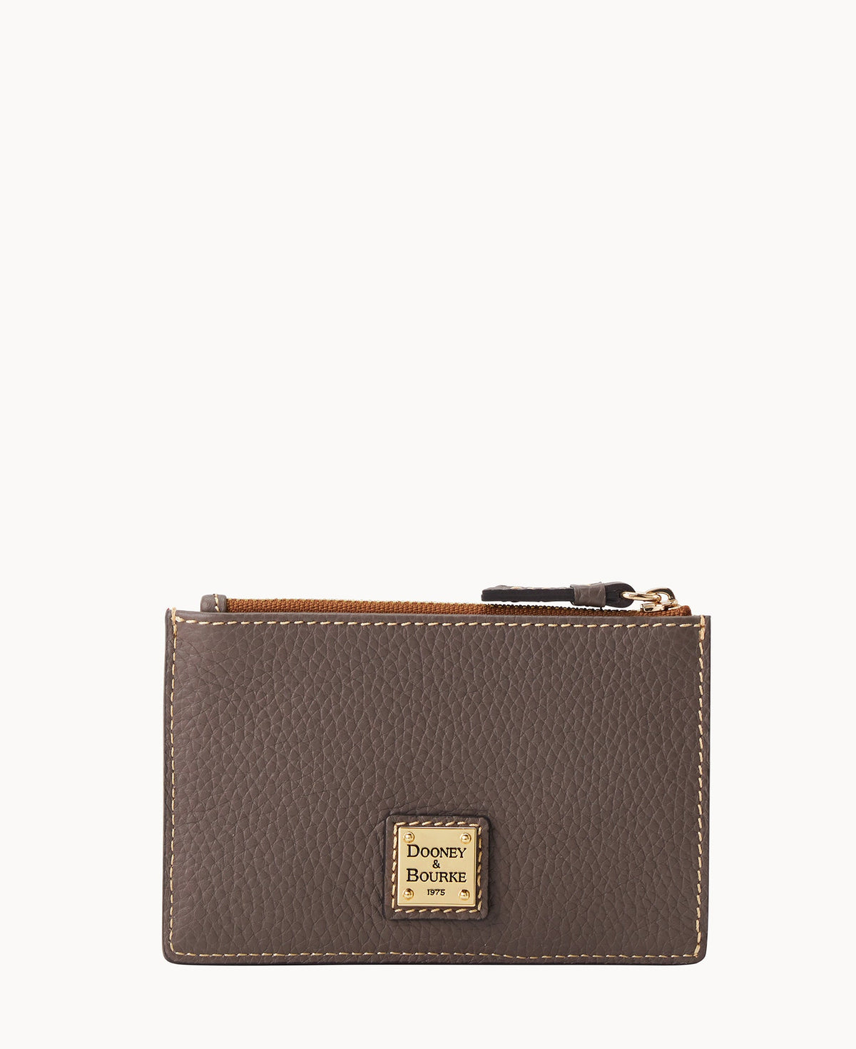 Pebble Grain Zip Credit Card Case