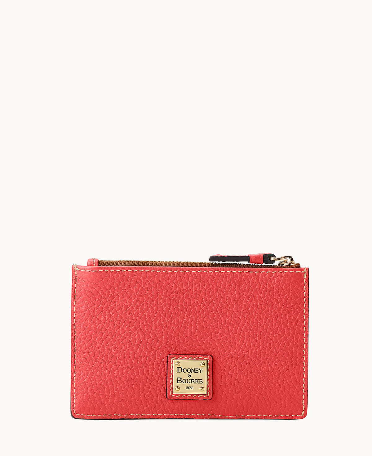 Pebble Grain Zip Credit Card Case