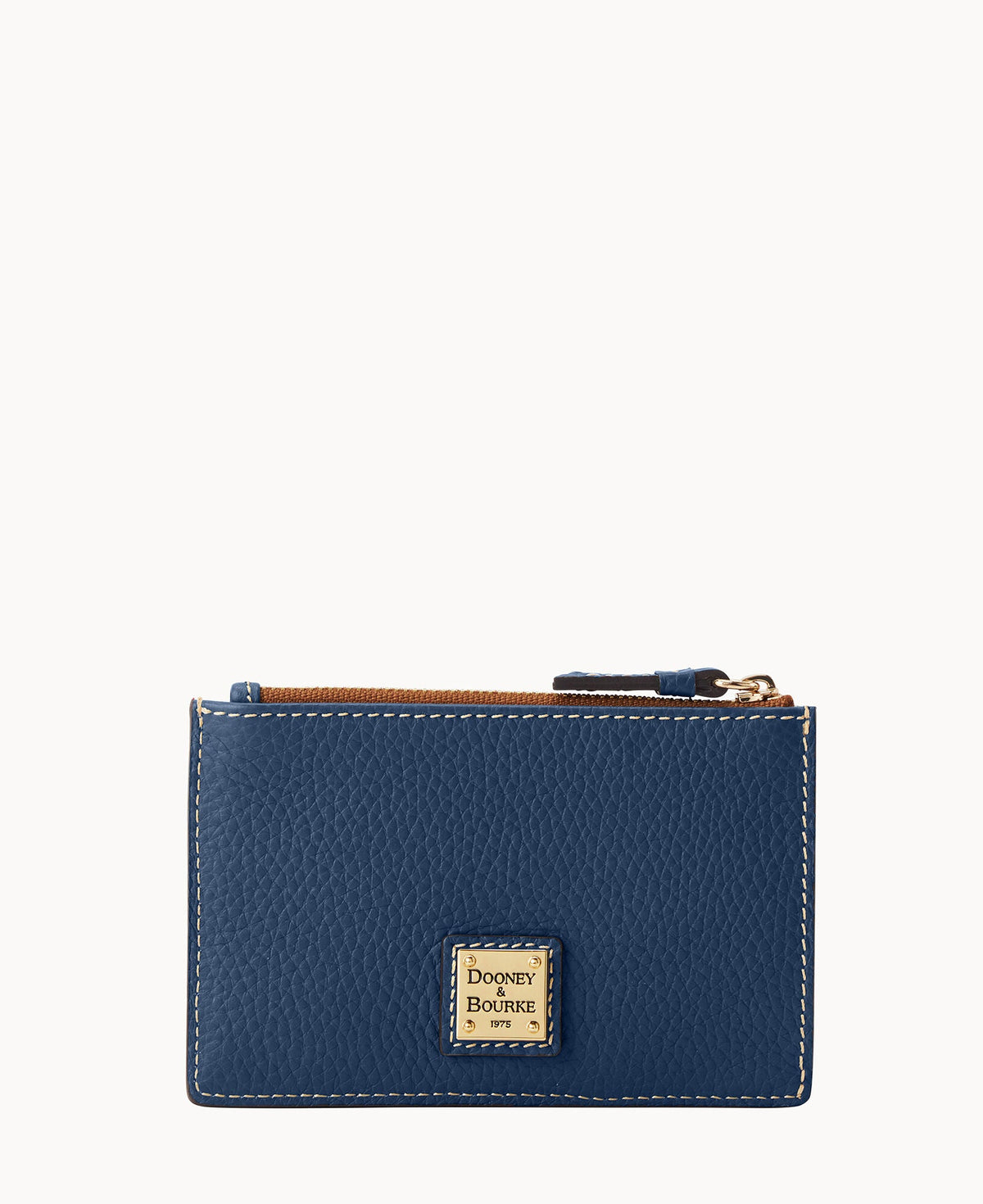 Pebble Grain Zip Credit Card Case