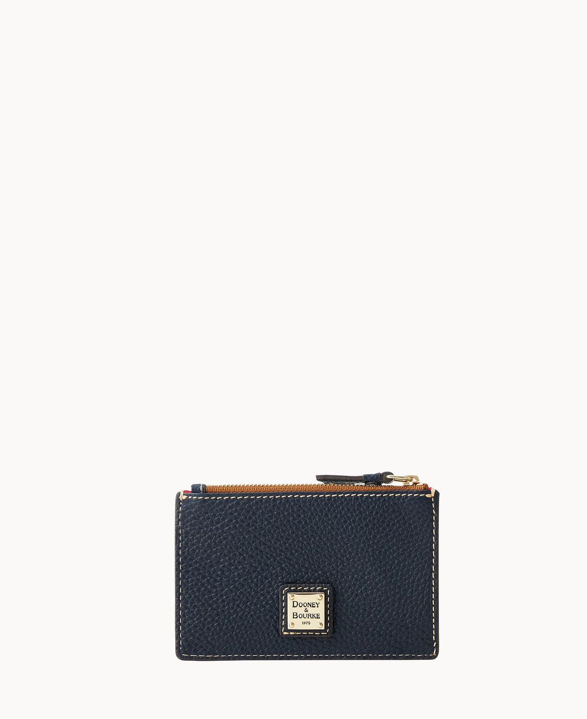 Pebble Grain Zip Credit Card Case
