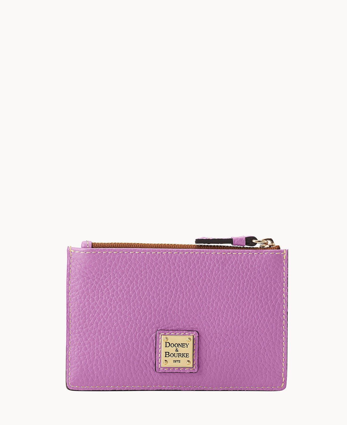 Pebble Grain Zip Credit Card Case