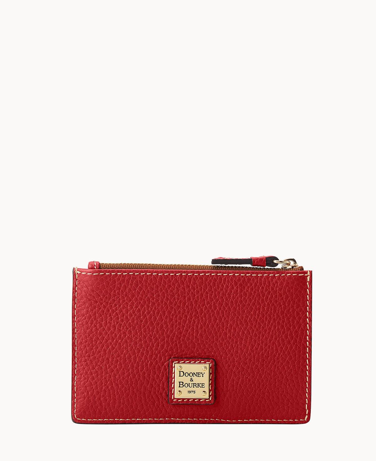 Pebble Grain Zip Credit Card Case