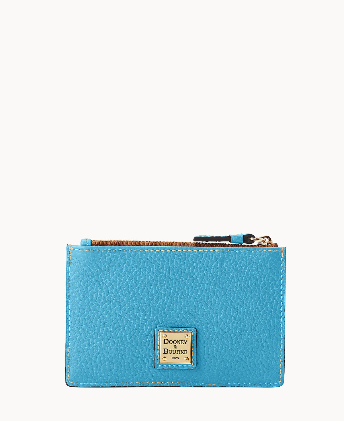 Pebble Grain Zip Credit Card Case