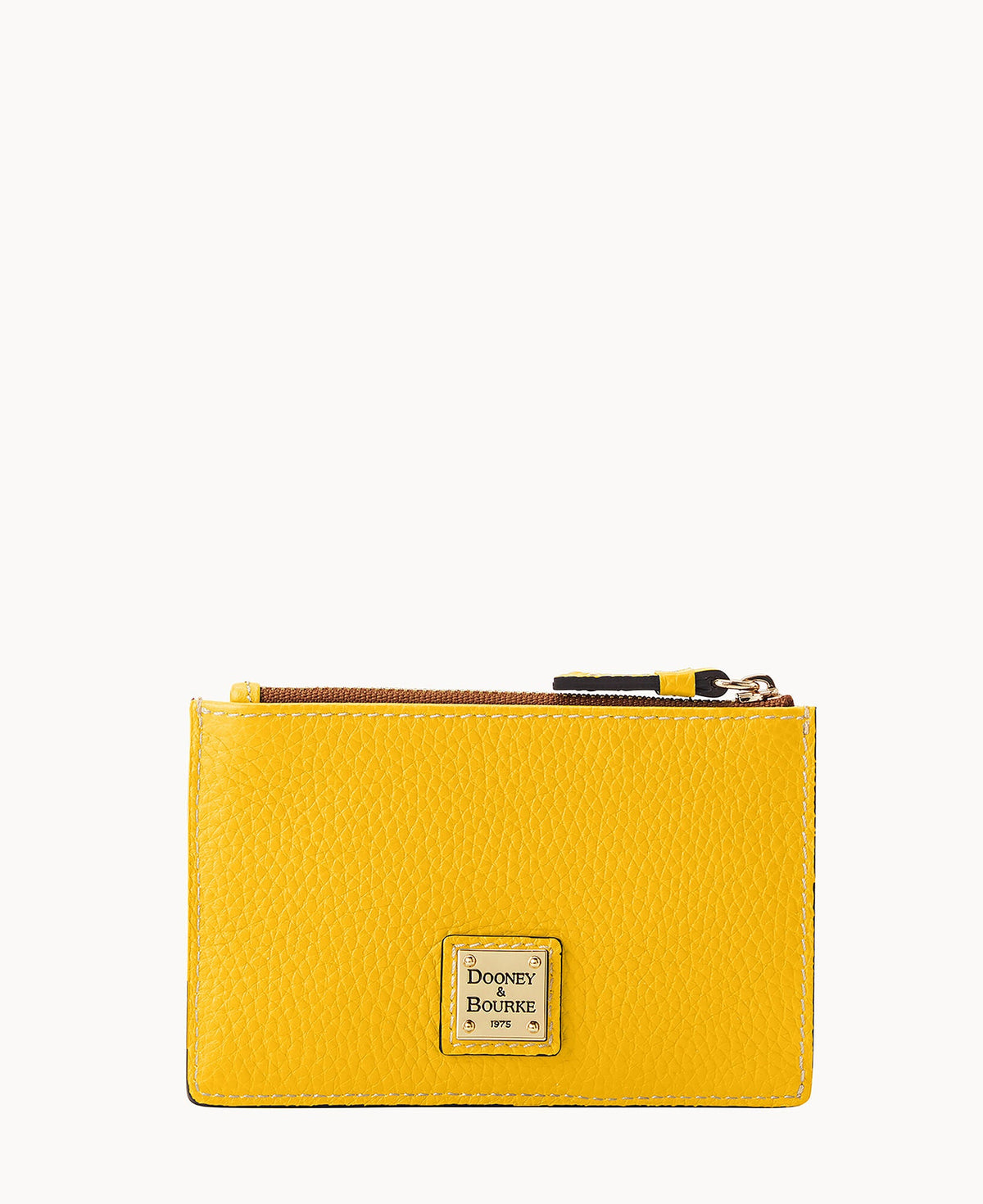 Pebble Grain Zip Credit Card Case