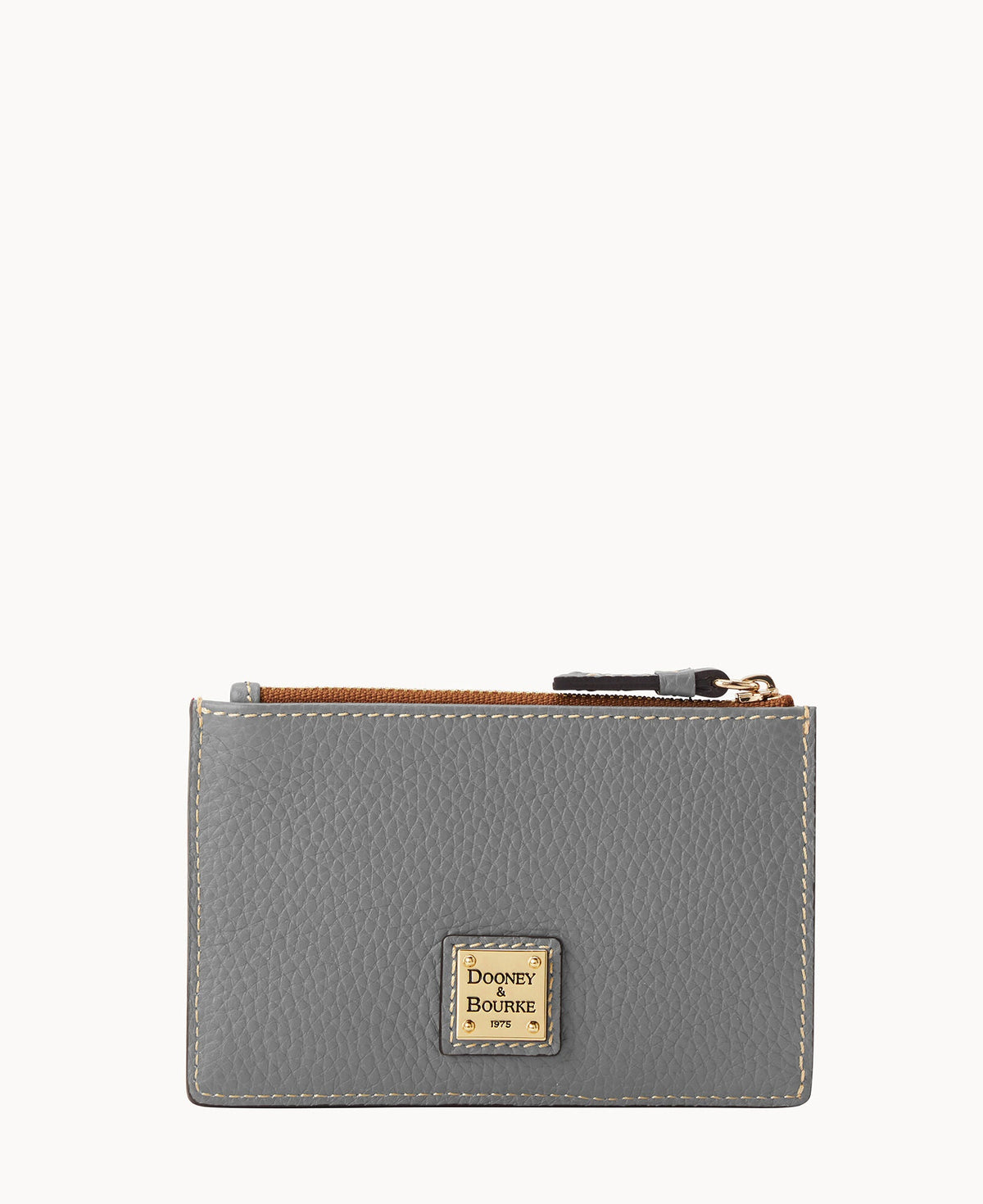 Pebble Grain Zip Credit Card Case